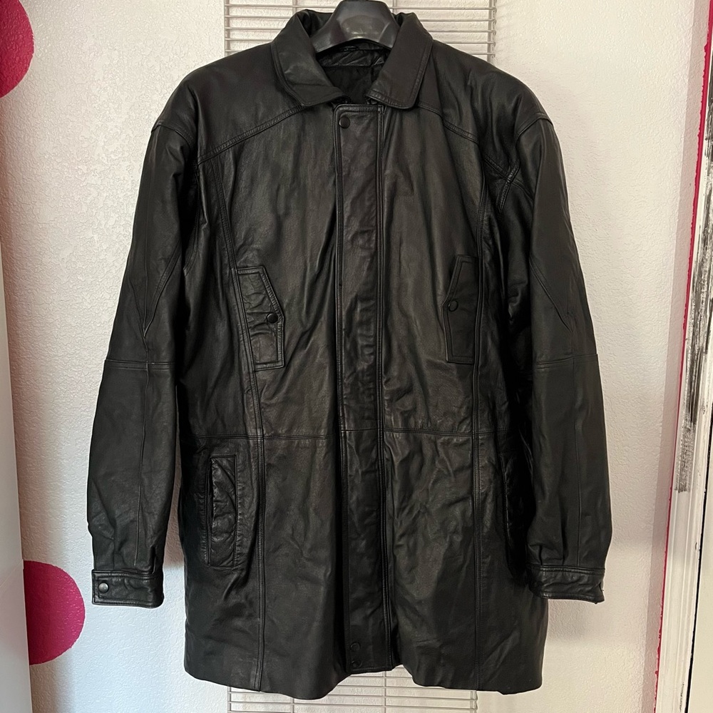 Vintage Charles Klein Leather Trench Coat